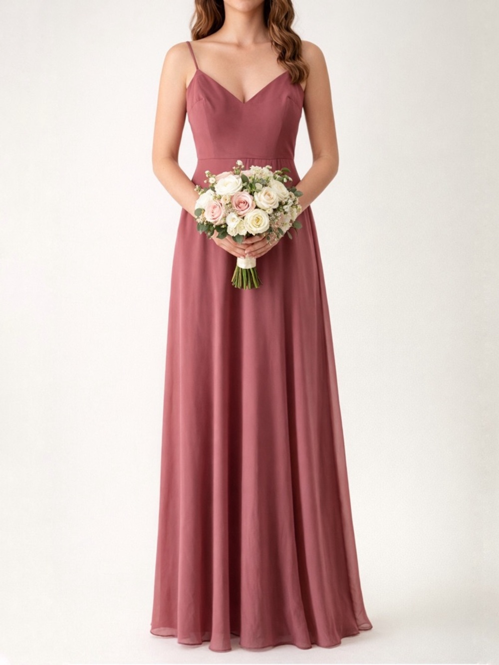 Birdy Grey Dusty Rose Maxi Bridesmaid Dress With Slit Size XS